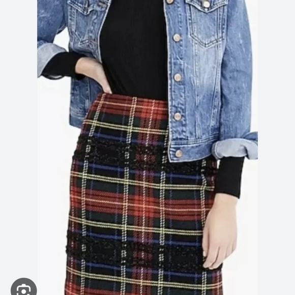43. J. Crew K2126 Sold-Out Lurex Stewart Plaid Lined Mini Skirt NWT 2 - Picture 1 of 4